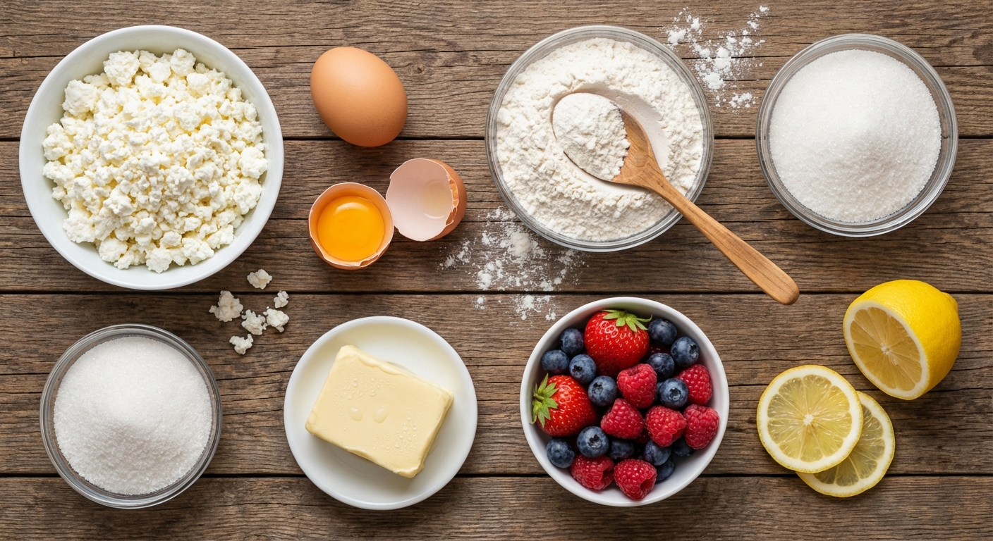 Ленивые вареники с тёплым ягодным соусом 🥟🍓