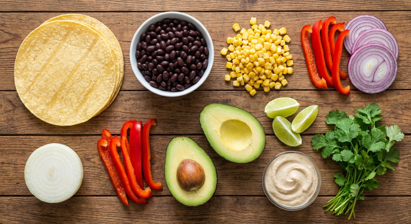 Кесадилья вегана с чёрной фасолью и авокадо 🌮🥑