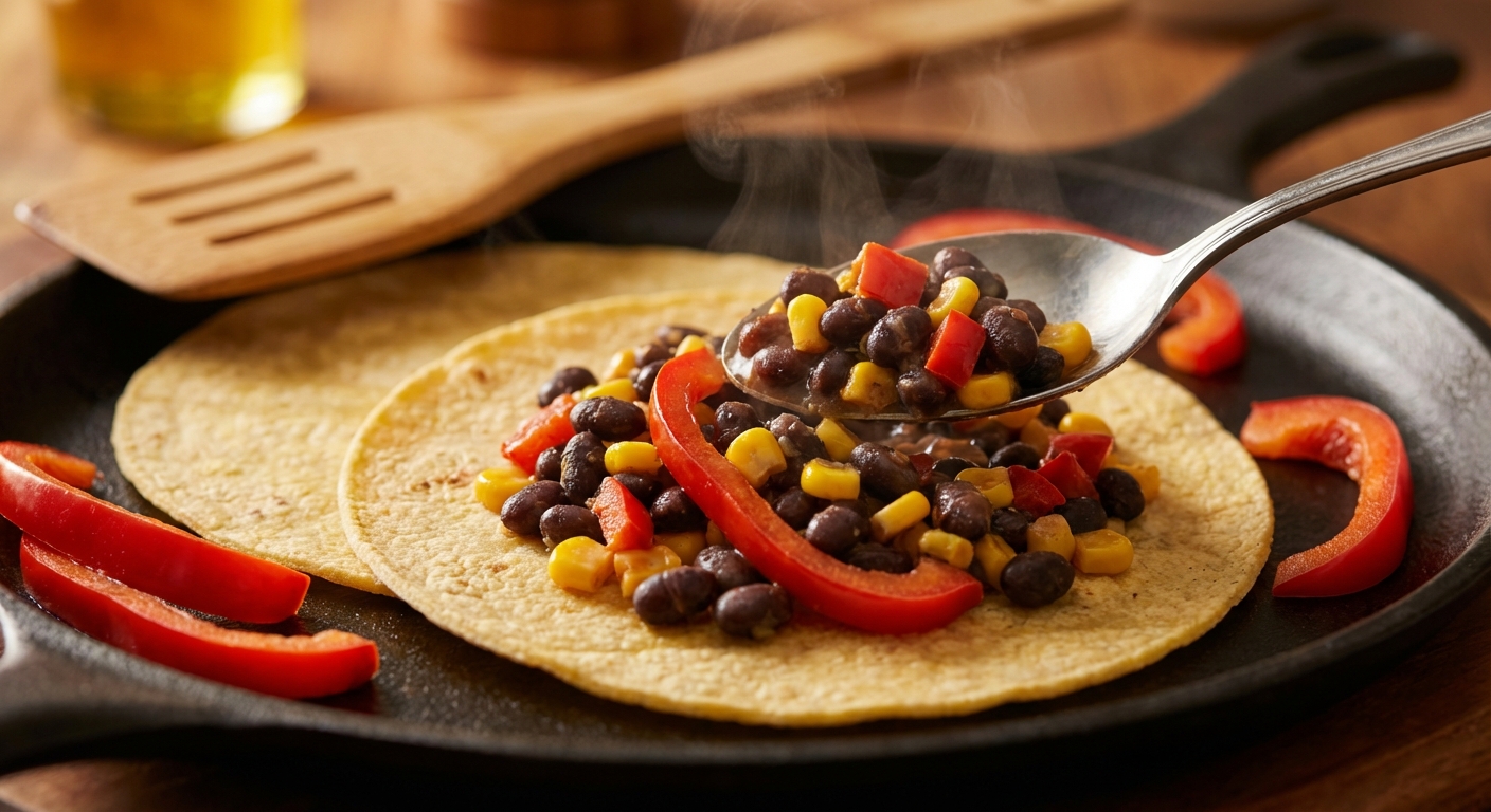 Кесадилья вегана с чёрной фасолью и авокадо 🌮🥑 — фото 2