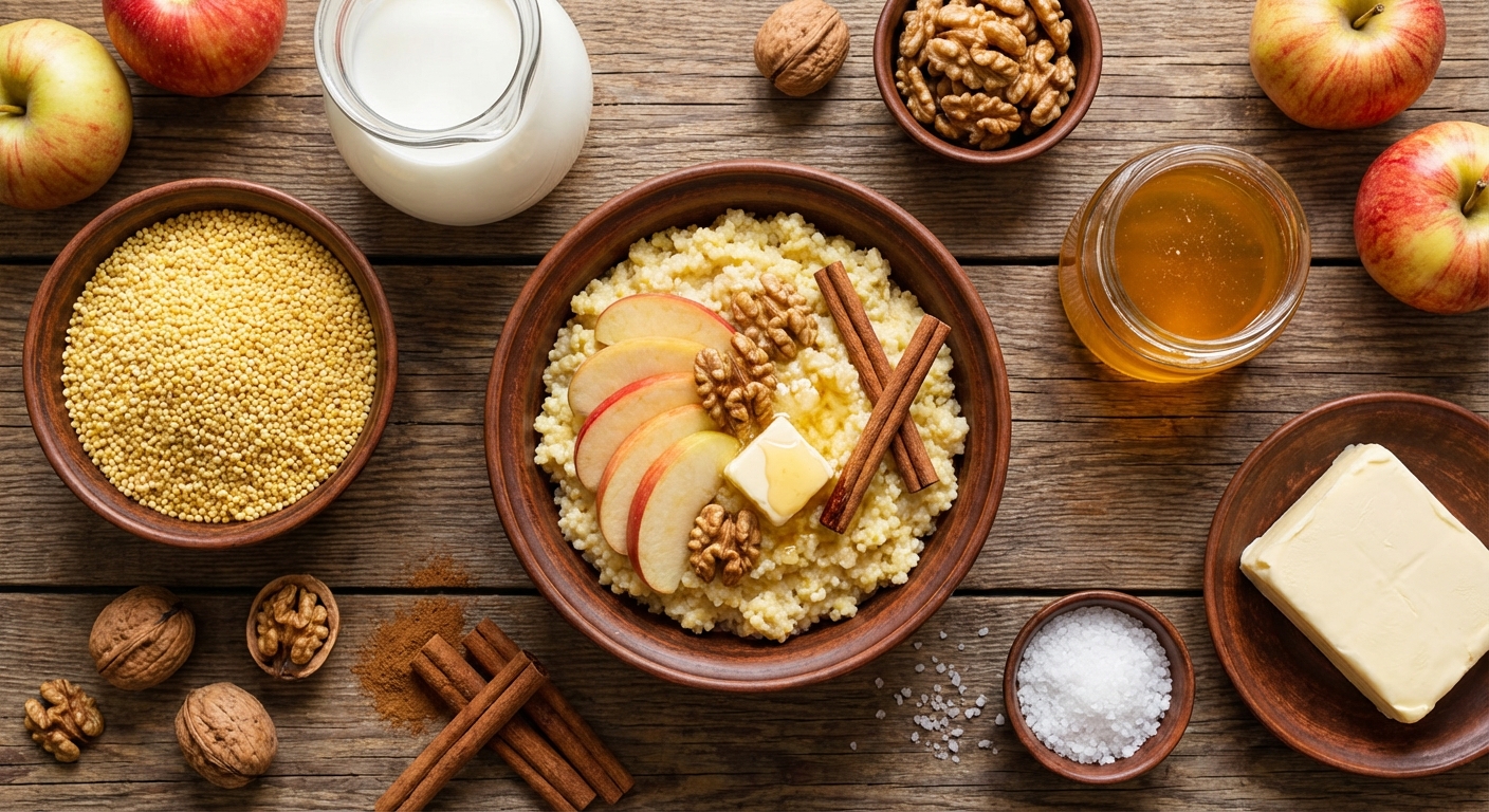 Пшённая каша «Деревенское утро» 🌾🍎