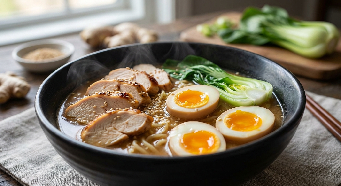 Тёплый мисо-рамен с курицей 🍜✨ — фото 3