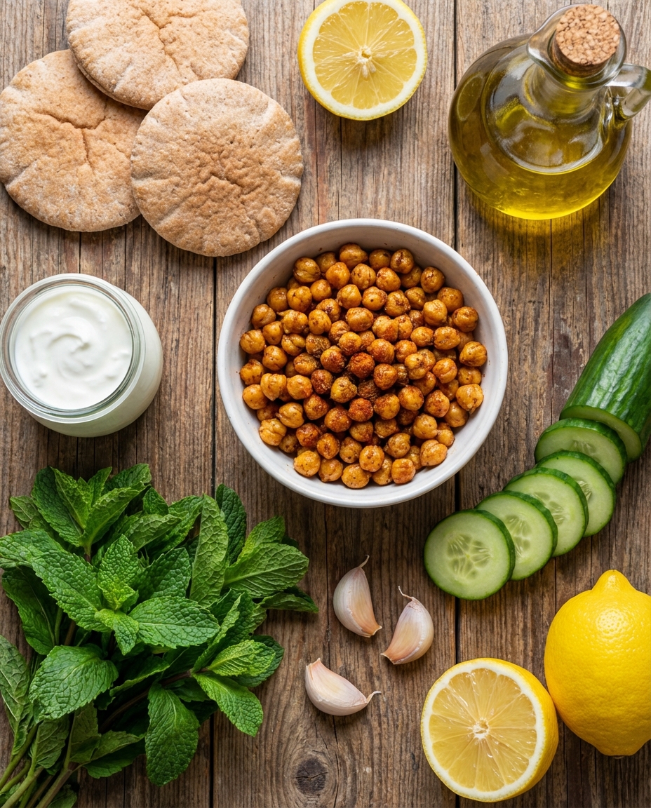 Тёплые мини‑питы с пряным нутом 🌿🥙