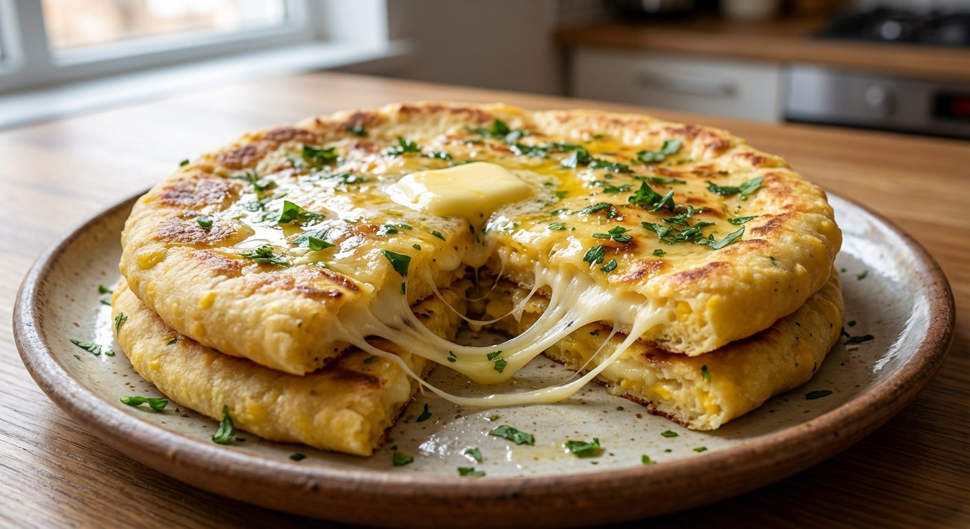 Чвиштари — кукурузные лепёшки с тянущимся сыром 🫓🧀 — фото 3