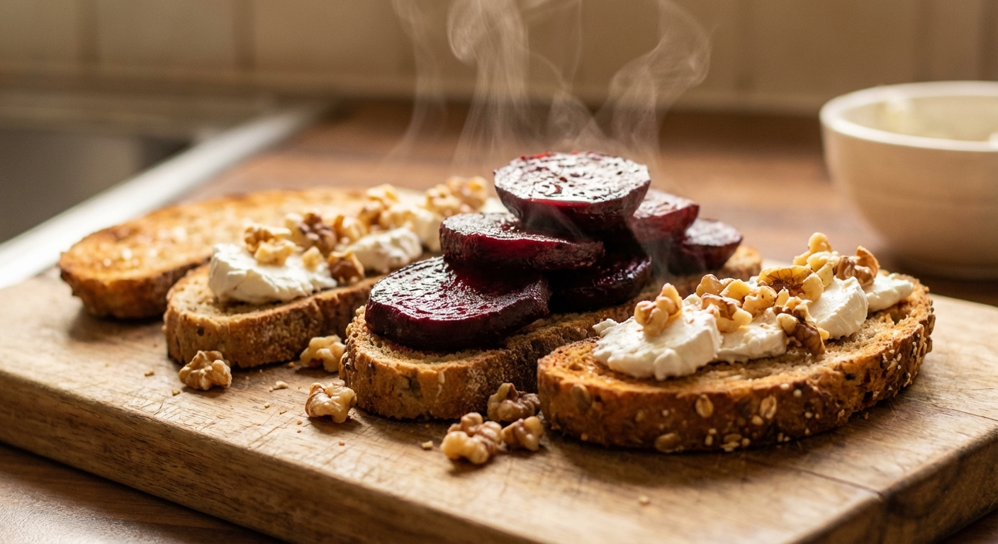 Тёплые кростини со свёклой и козьим сыром 🥖🍠 — фото 2