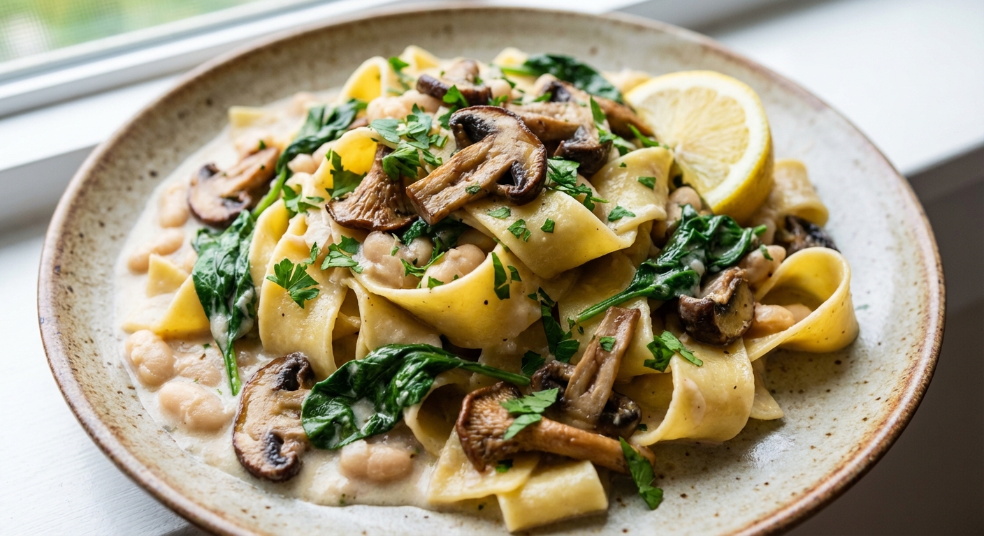 Кремовая паста с белой фасолью и грибами 🍝🌿 — фото 3