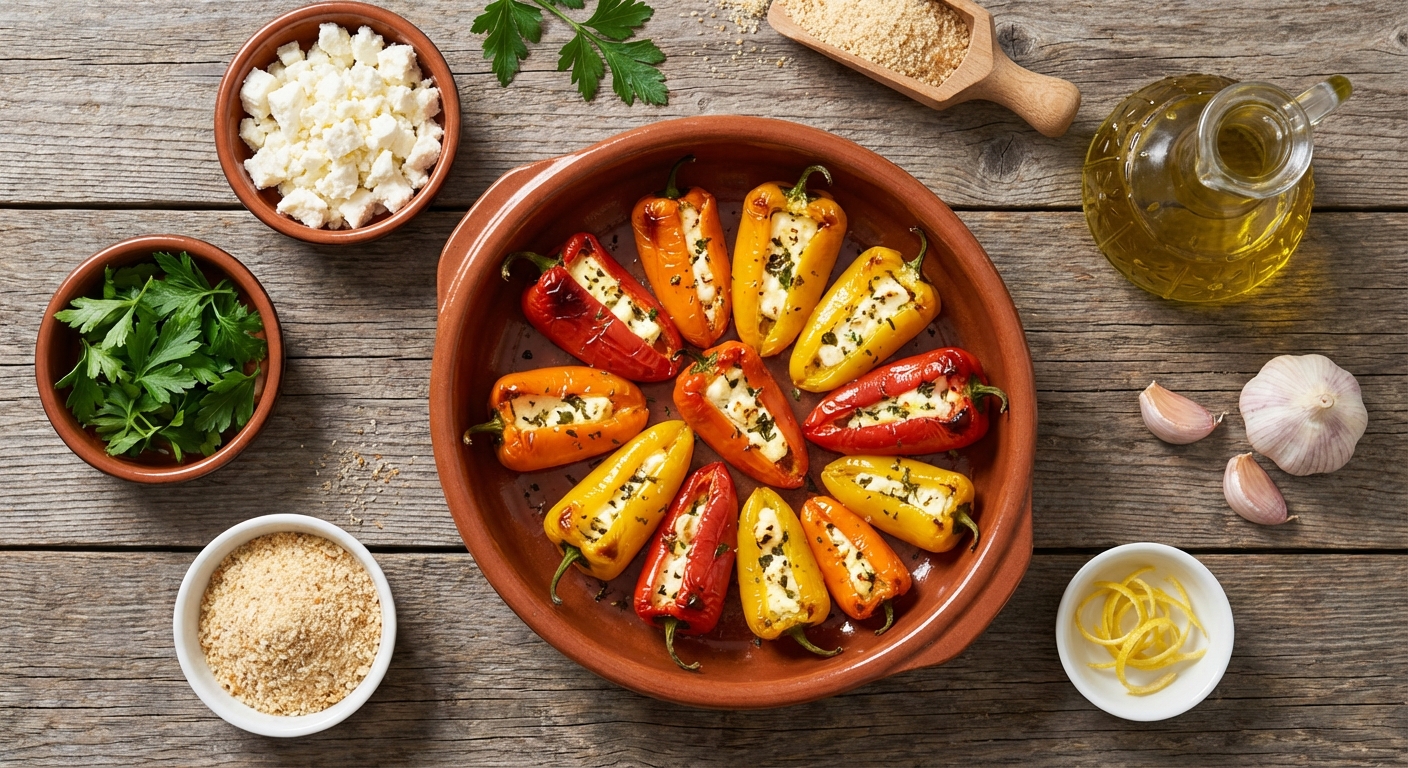 Мини‑перчики, запечённые с фетой 🌶️🧀