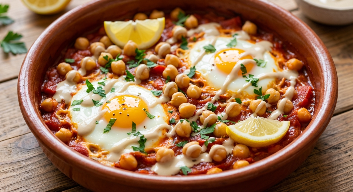Шакшука с нутом и тахини 🍅🥚 — фото 3