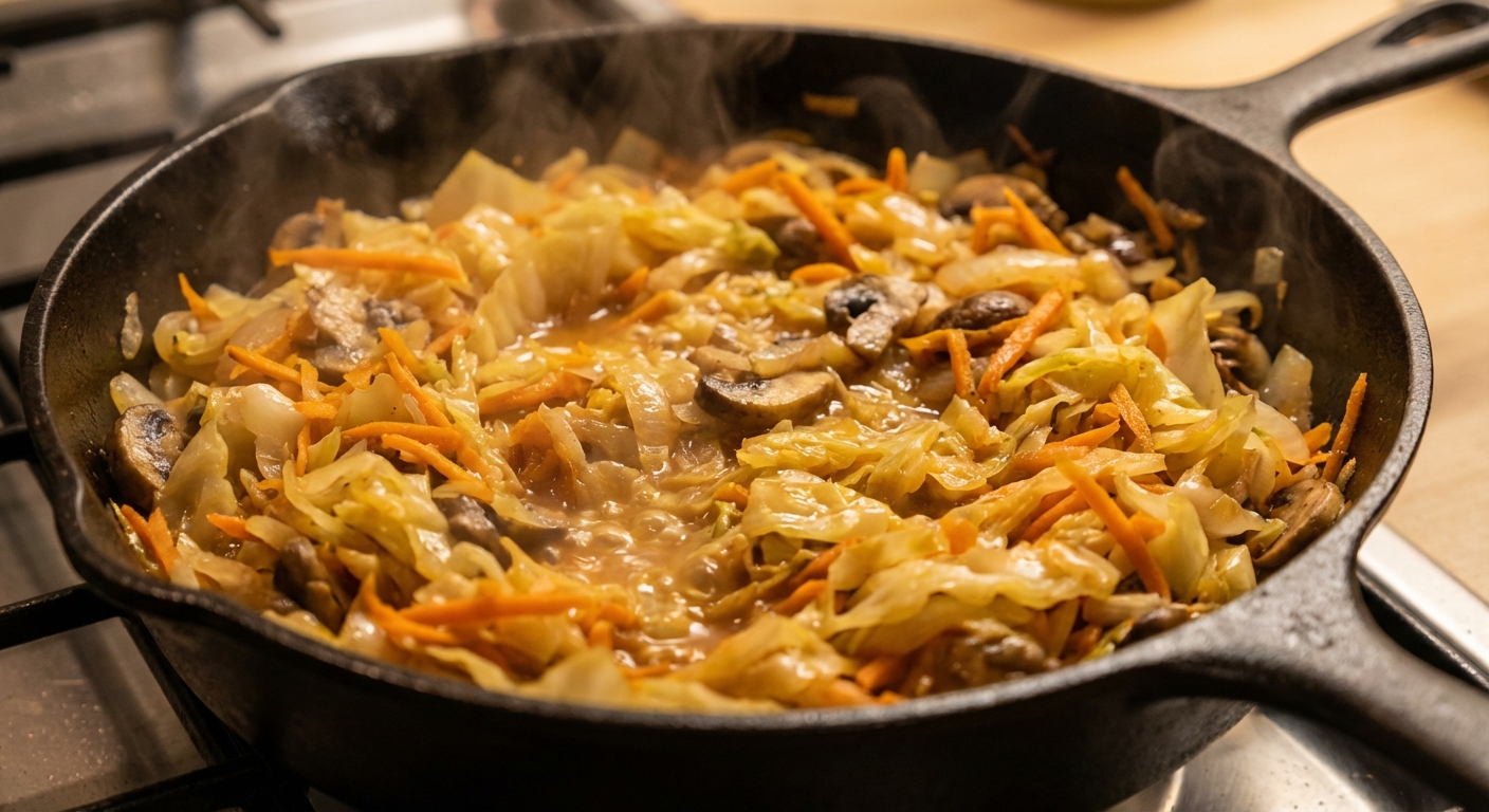Тёплый гречневый боул с тушёной капустой 🥣🌿 — фото 2