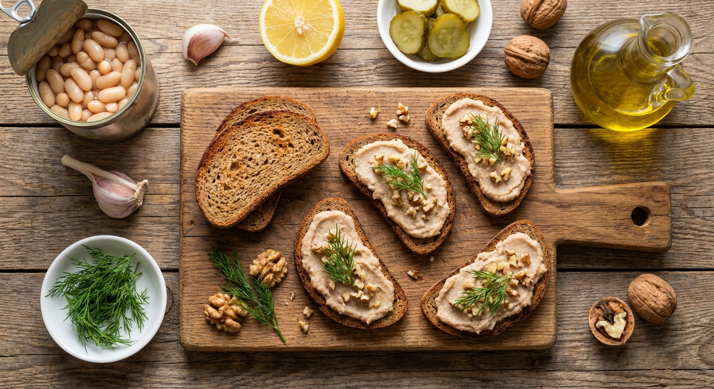 Ржаные гренки с фасолевым паштетом 🥖🌿