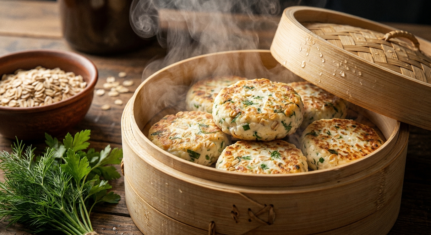 Паровые сырники с овсянкой и зеленью 🥣🌿 — фото 2