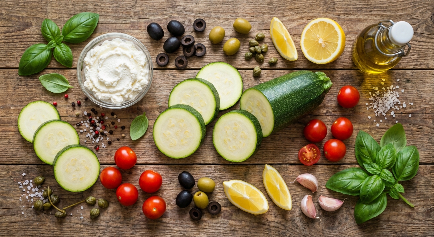 Цукини‑стейки с рикоттой и томатно‑оливковой сальсой 🌿🍅