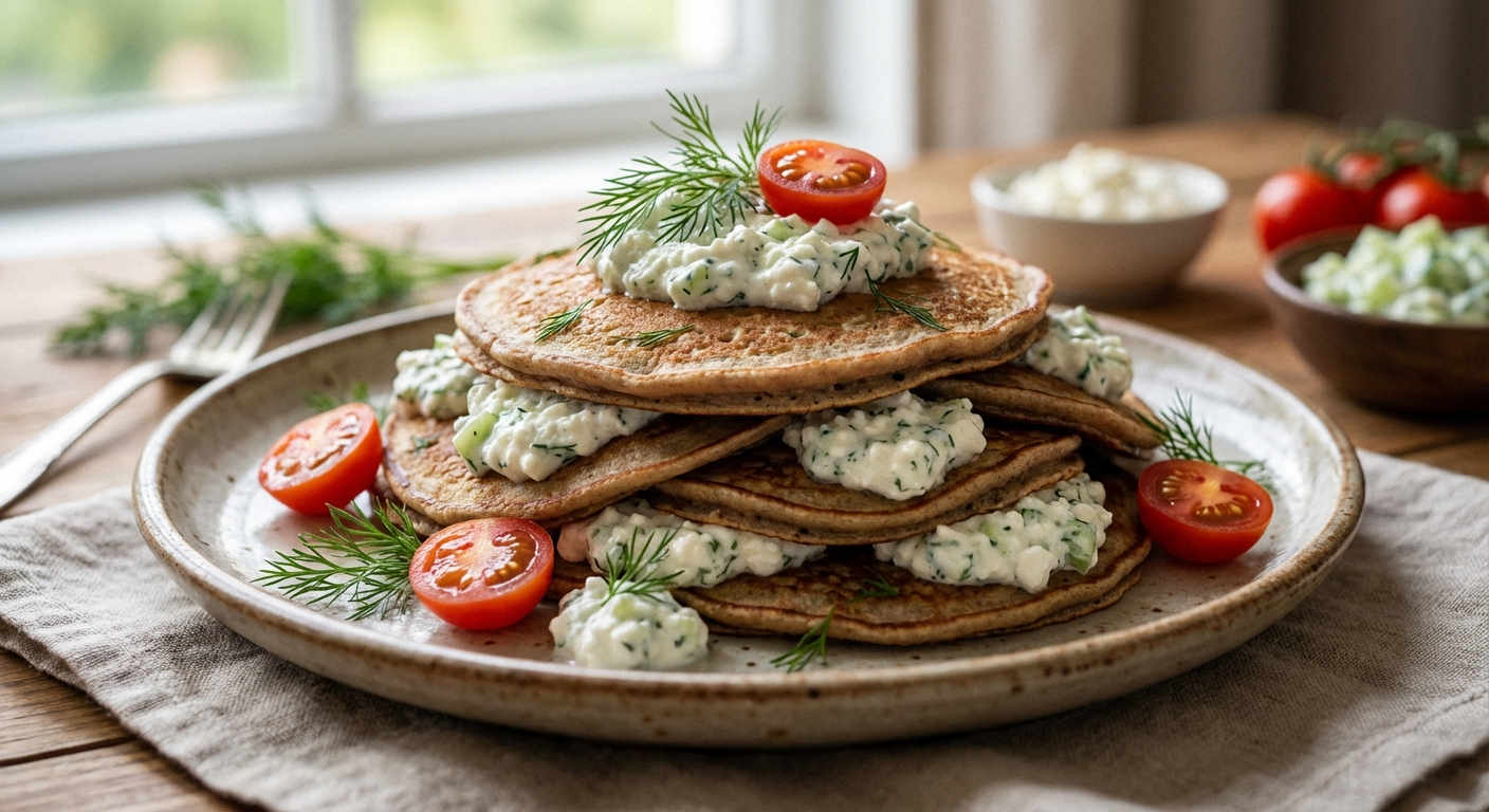 Гречневые панкейки с творожно‑огуречной начинкой 🥞🌿 — фото 3