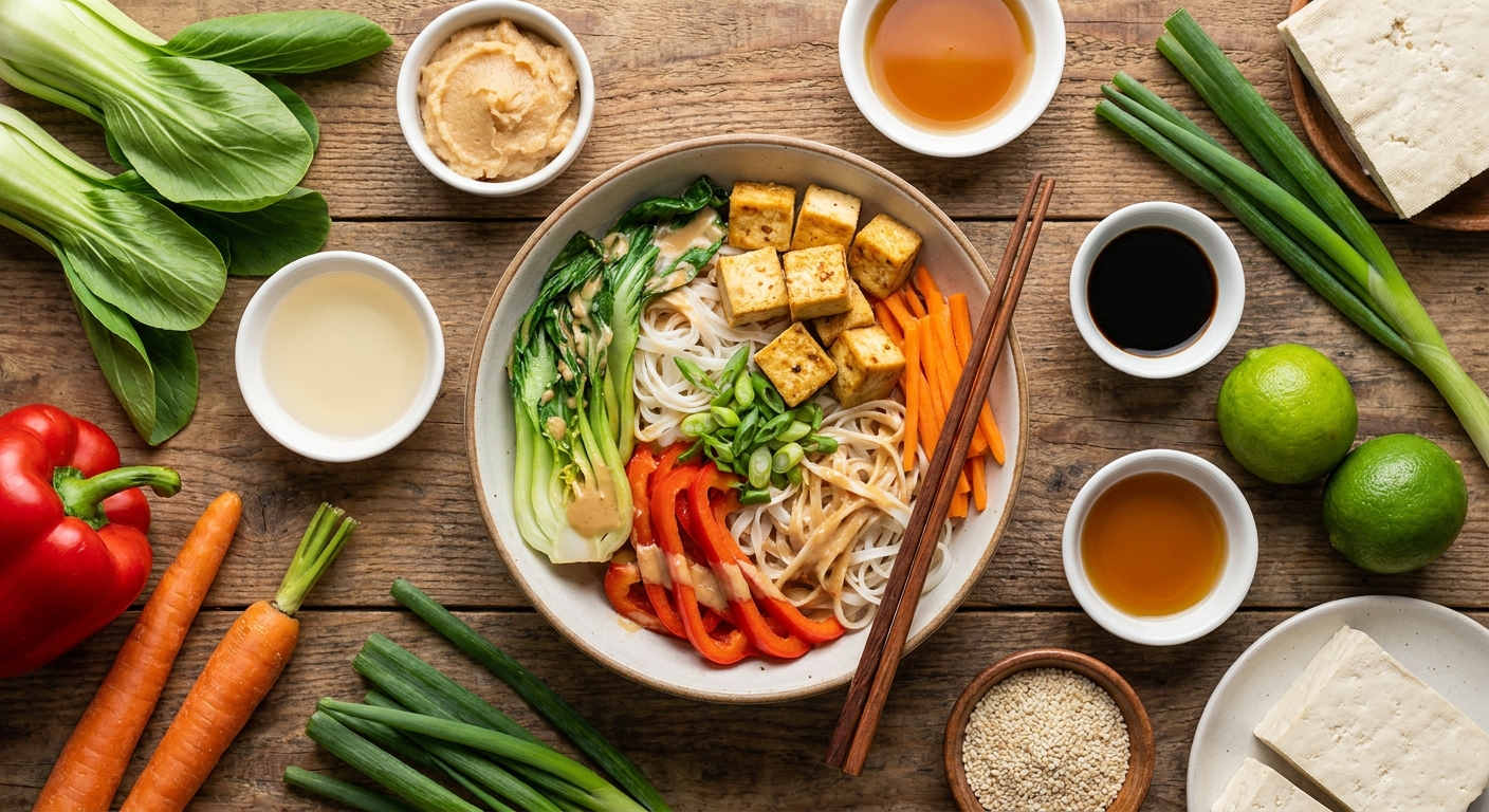 Имбирно-мисо боул с запечённым тофу 🥢