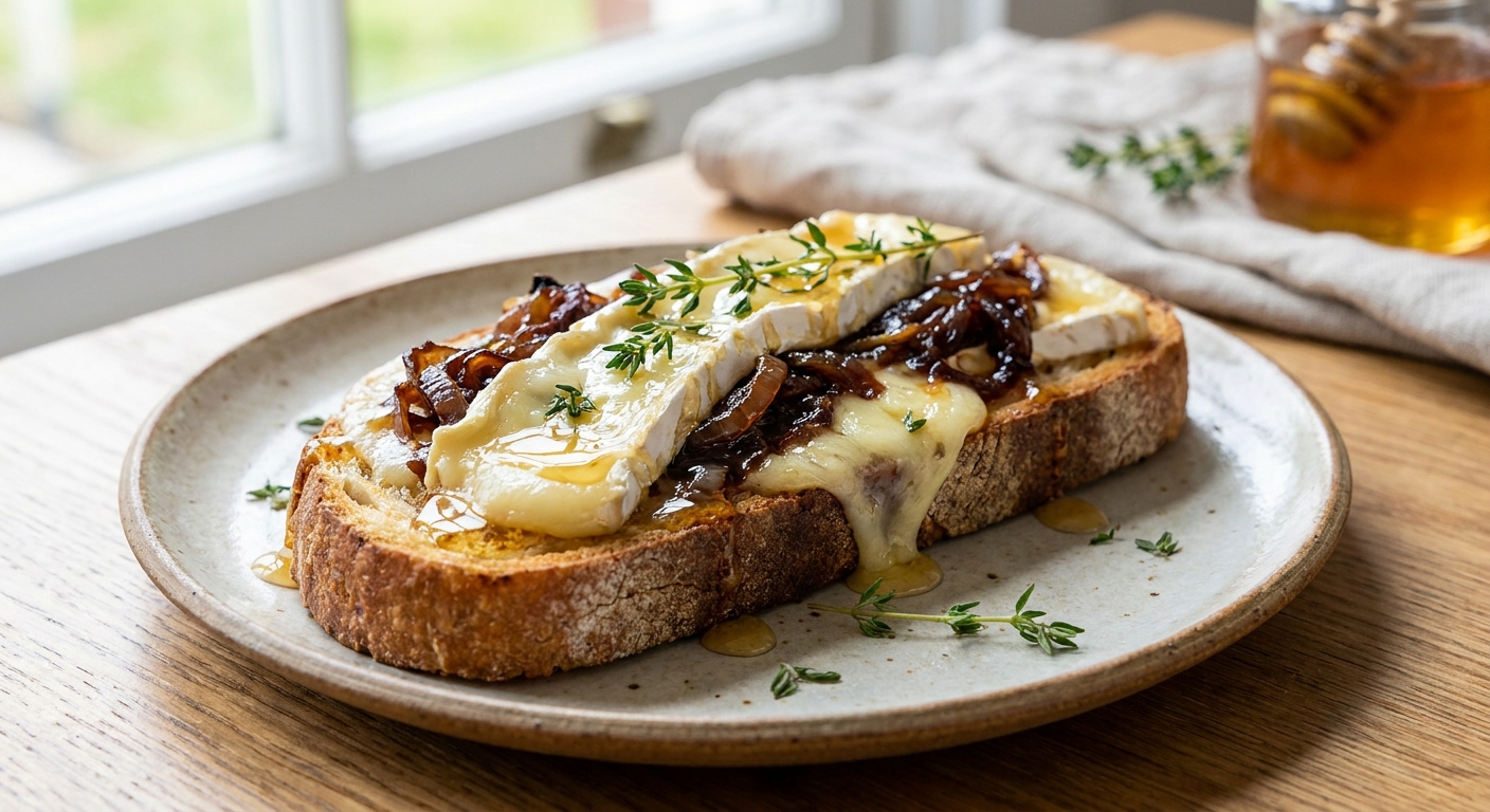 Тёплый тост с карамелизированным луком и бри 🧀🍯 — фото 3