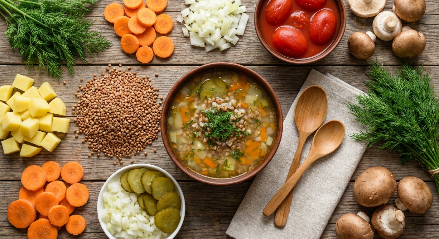 Гречневый веган‑рассольник 🍲