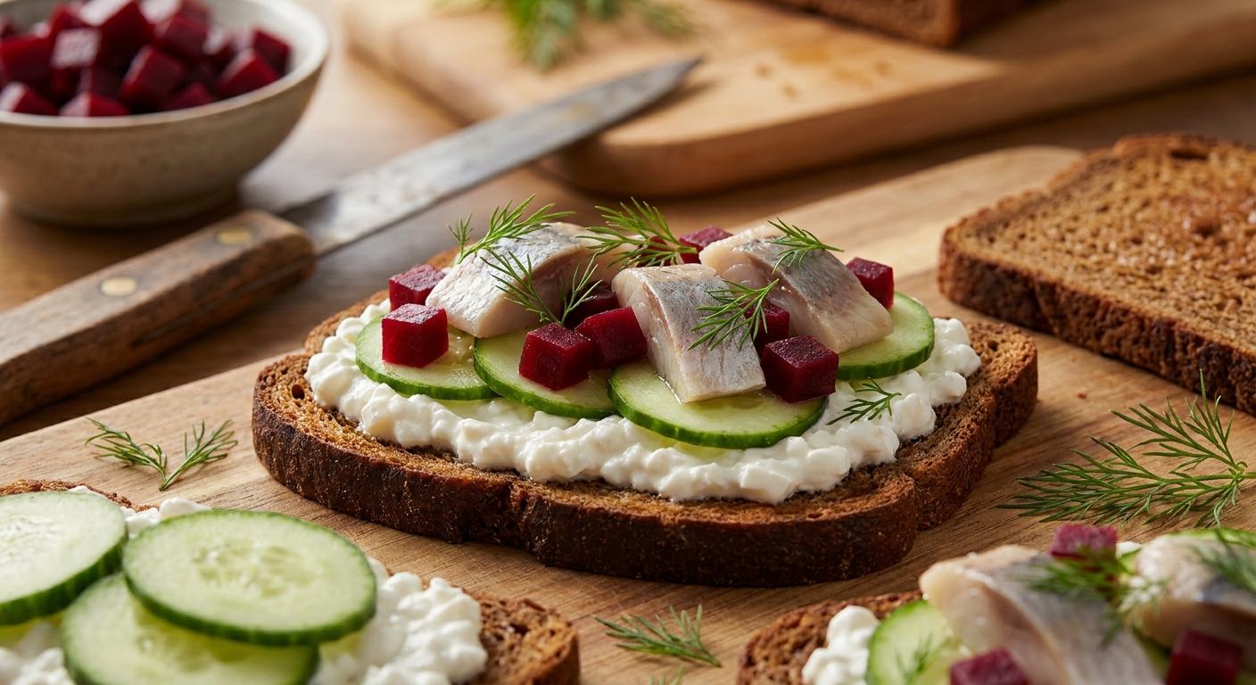 Ржаные тартинки с творогом и сельдью 🥪 — фото 2