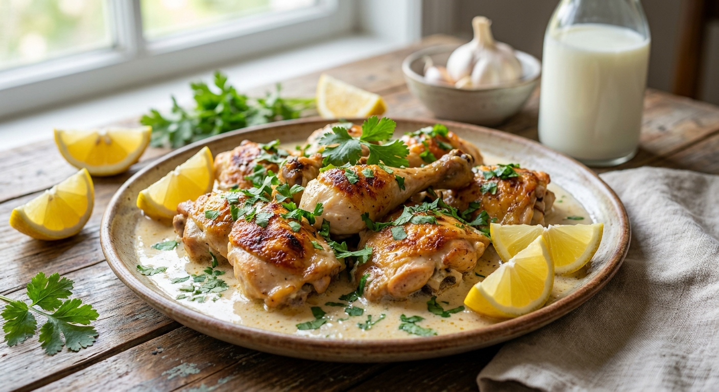 Чкмерули — курица в чесночном молочном соусе 🍗🧄 — фото 3