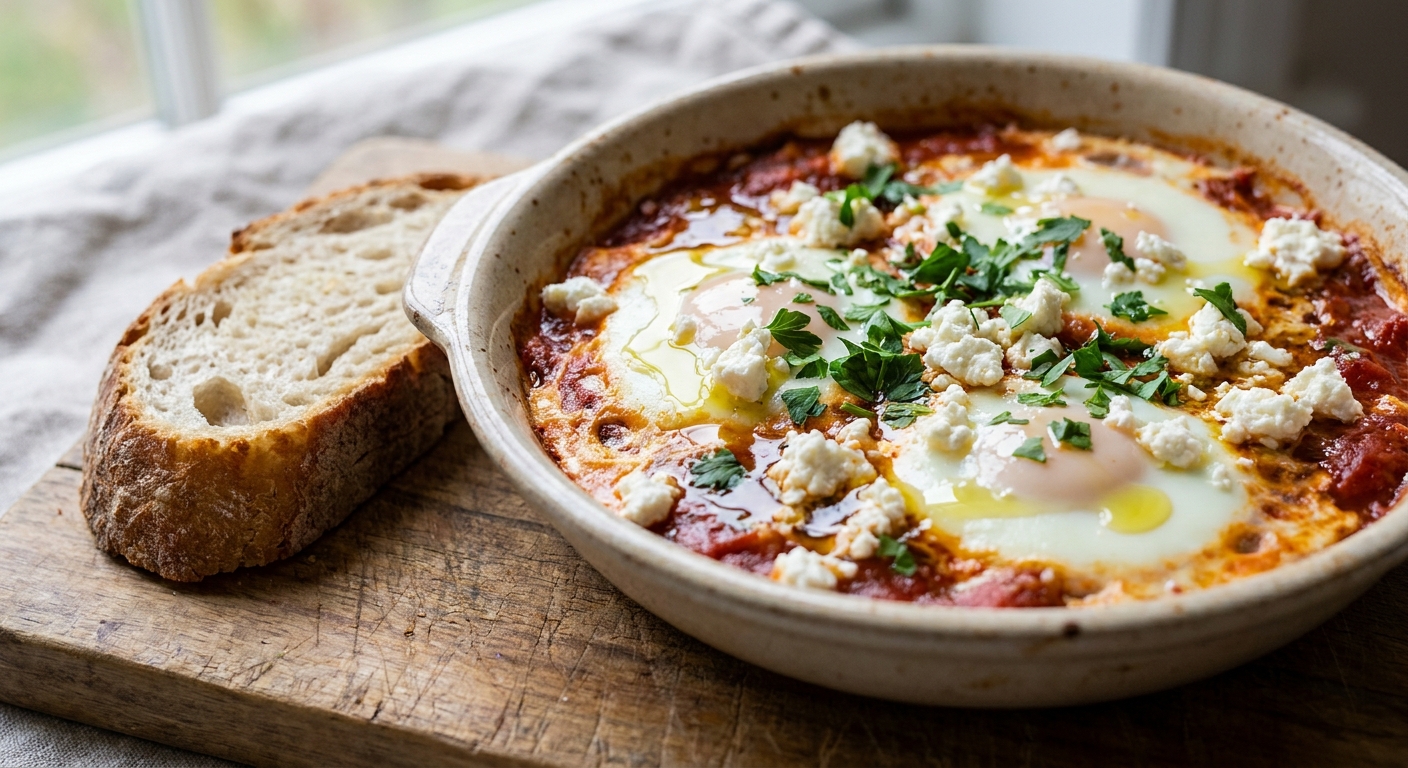 Греческие запечённые яйца с томатами и фетой 🥚🍅 — фото 3