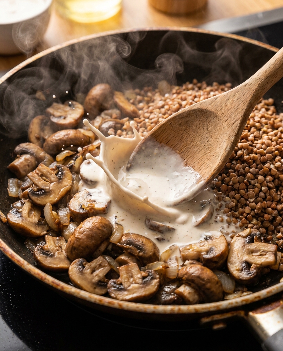 Гречка с кремовыми шампиньонами на ужин 🍽️🍄 — фото 2