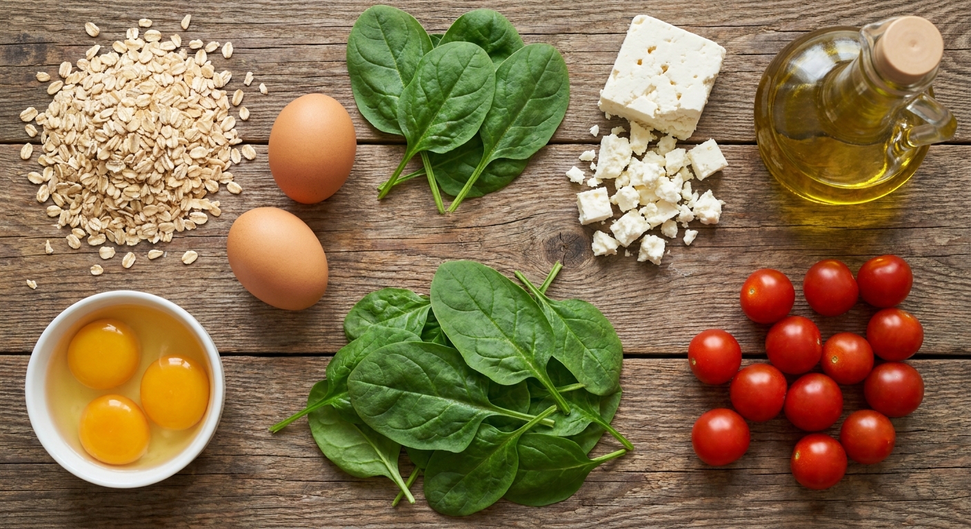 Овсяно‑яичные чашечки с шпинатом и фетой 🥚🌿