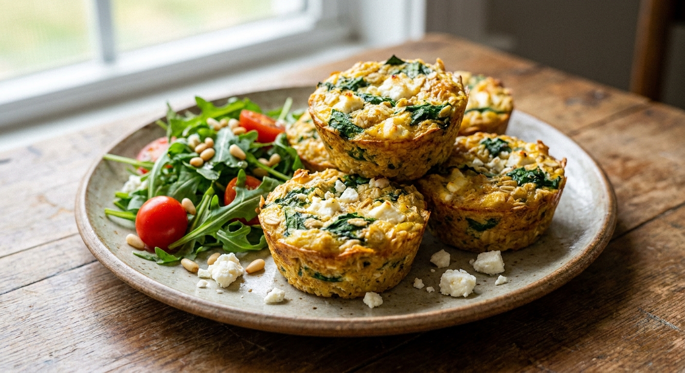 Овсяно‑яичные чашечки с шпинатом и фетой 🥚🌿 — фото 3