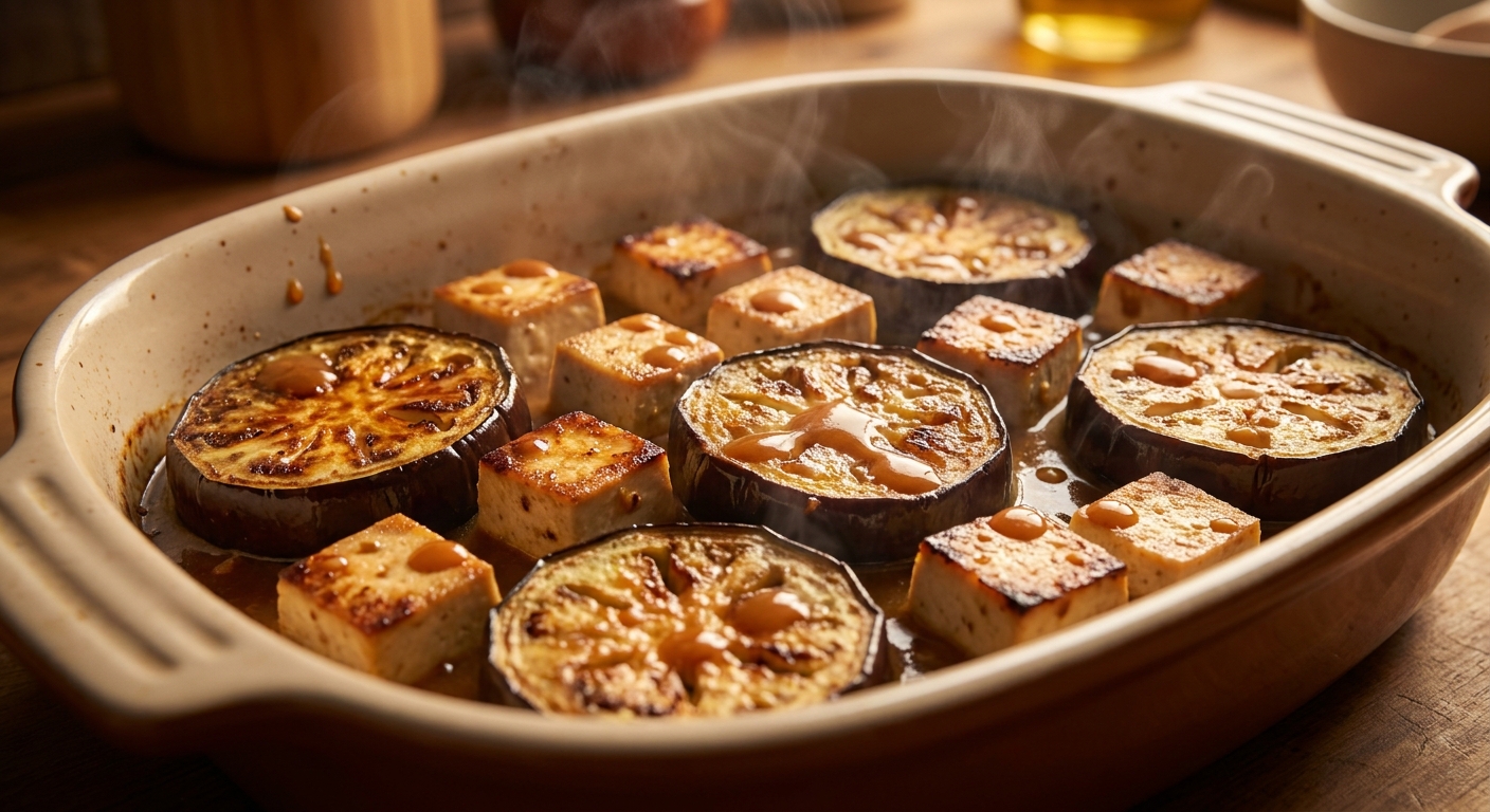 Тёплый мисо‑боул с баклажаном и тофу 🥢🍆 — фото 2