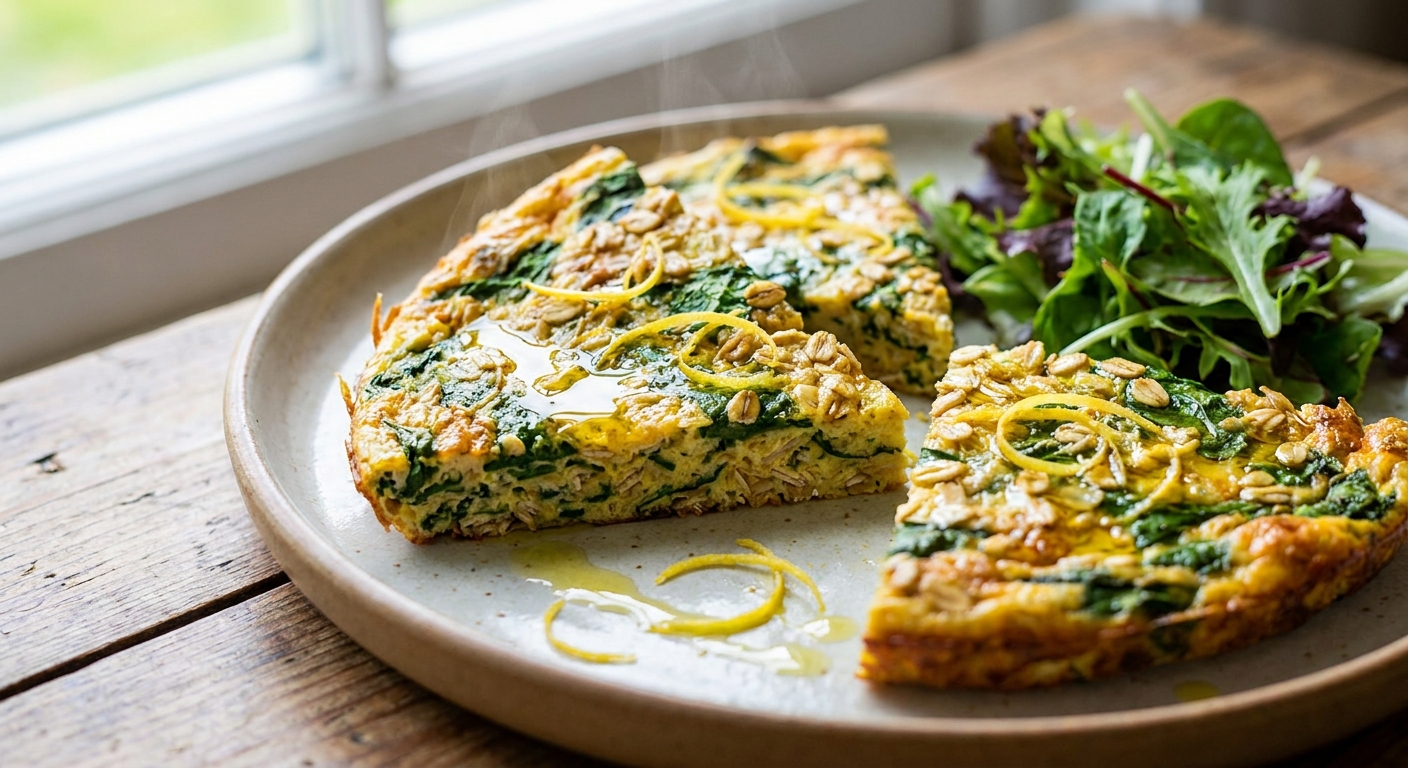 Фриттата-лайт с овсянкой и шпинатом 🥚🌿 — фото 3