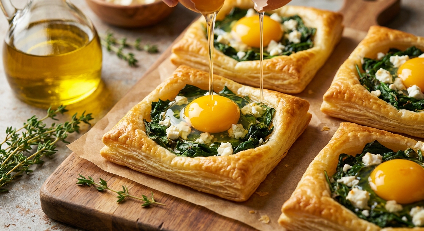Тарталетки с яйцом, шпинатом и фетой 🥧🍳 — фото 2
