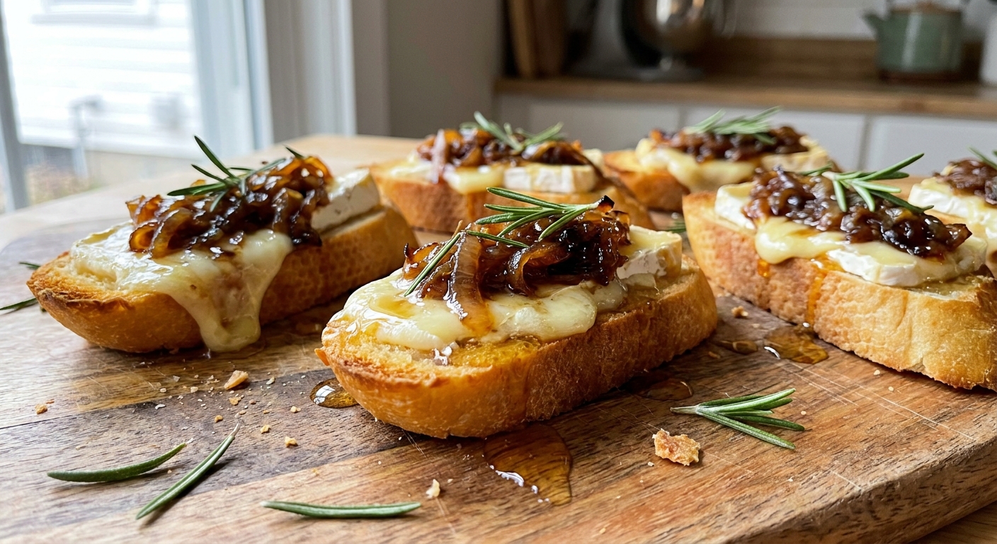 Тёплые гренки с бри и карамелизированным луком 🧀🍯 — фото 3