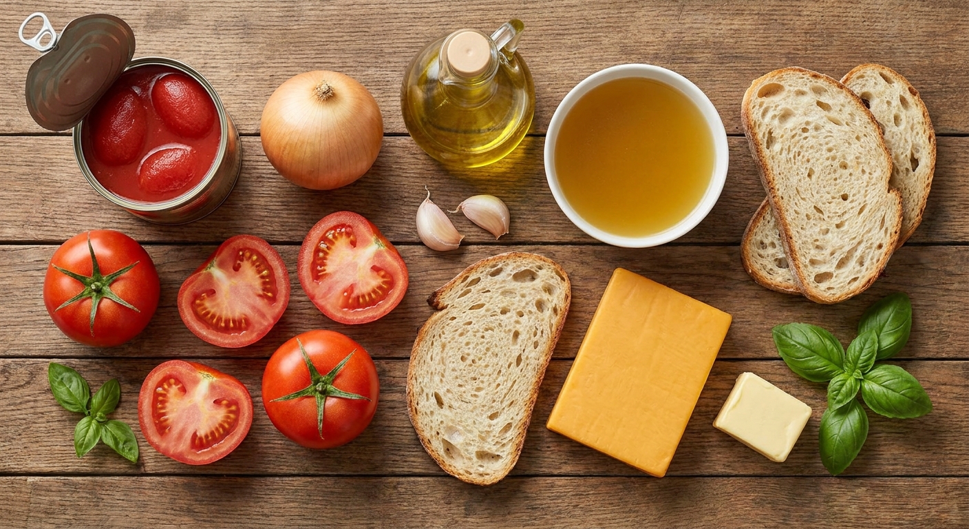 Ночной томатный суп и гриль‑сэндвич 🥪🍅