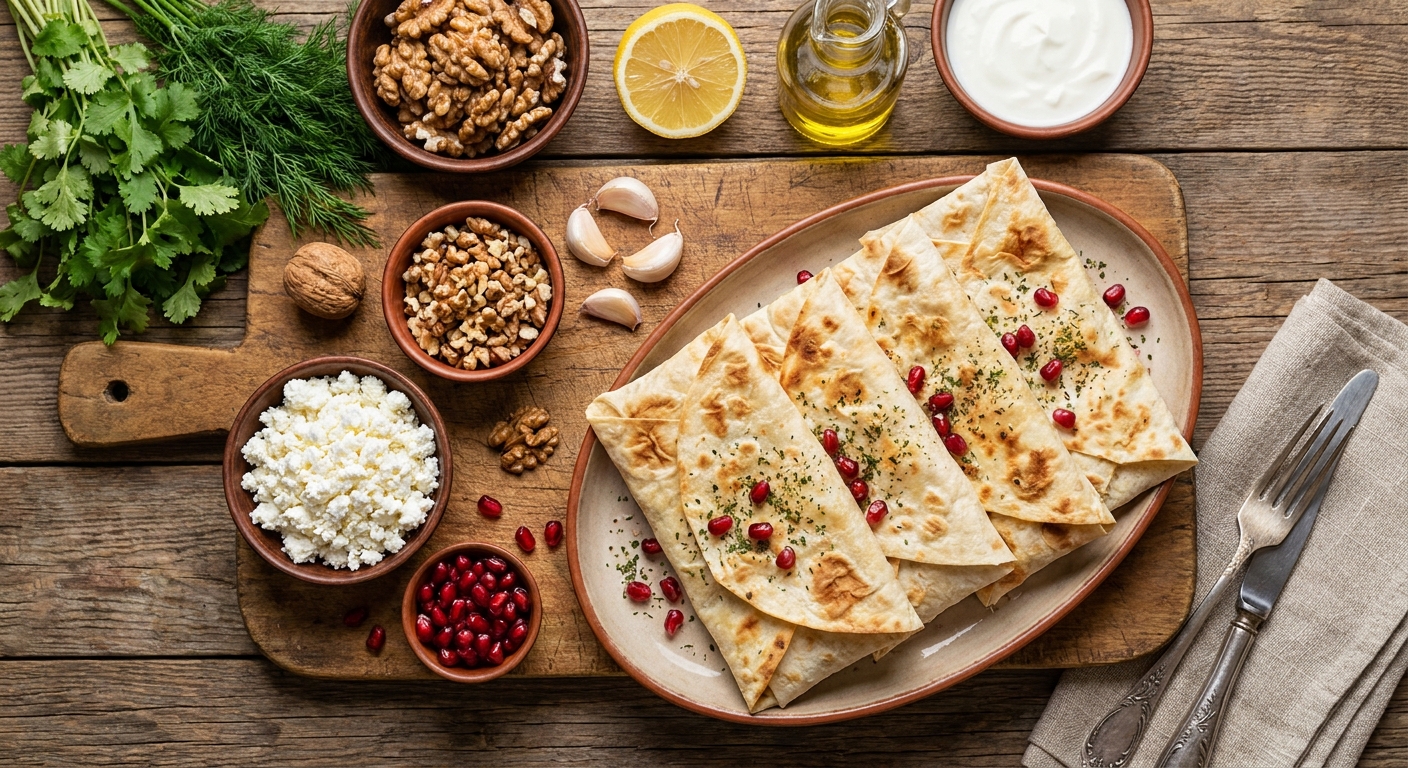 Лавашные конвертики с творожно‑грецкой начинкой 🥟🌿