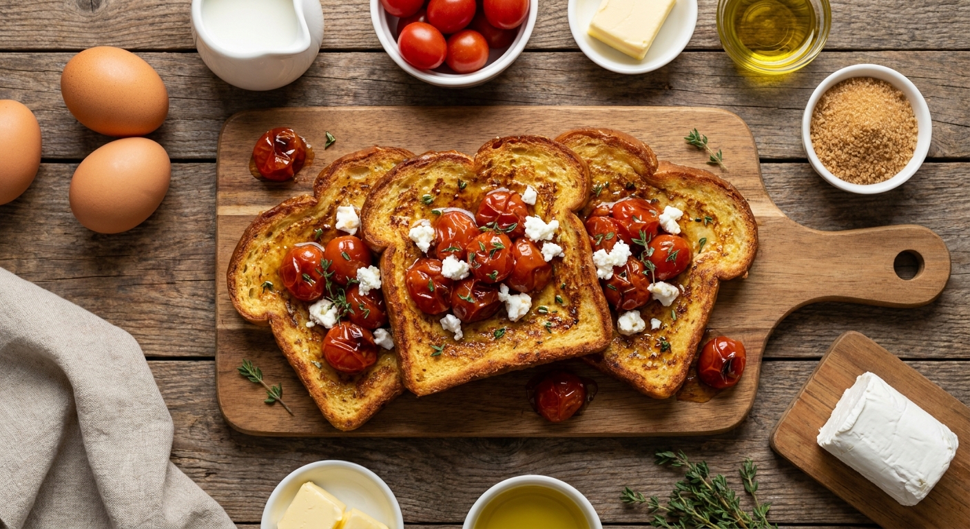 Французский тост с карамелизированными томатами 🥖🍅