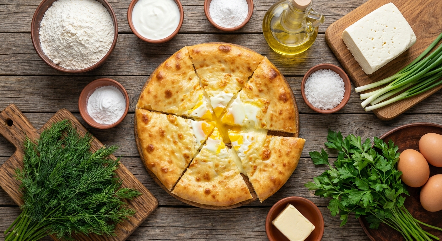 Осетинские утренние пирожки с сыром и яйцом 🥧🌿