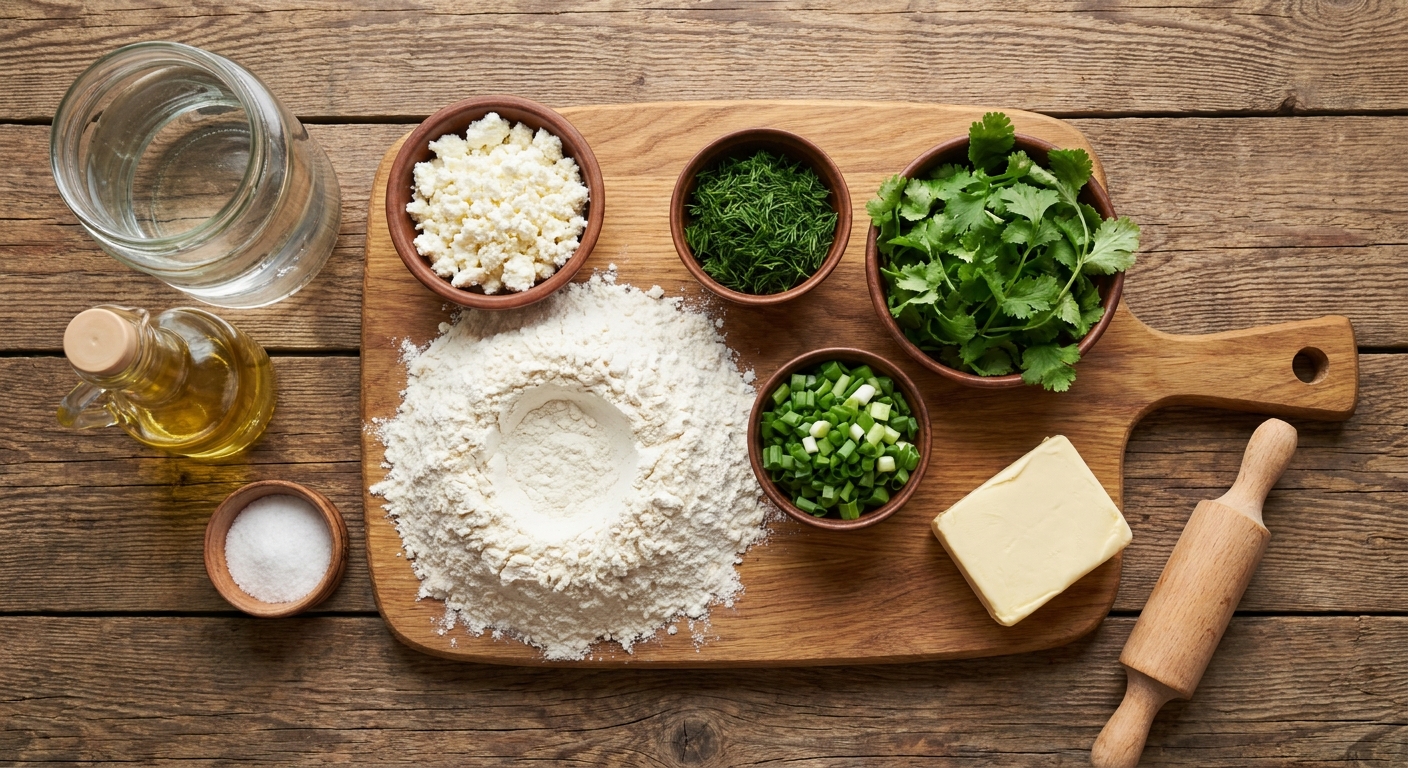 Мини-кутабы с брынзой и зеленью 🥟🧀