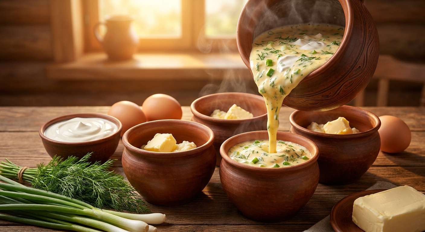 Деревенский омлет в горшочке 🥚🌿 — фото 2