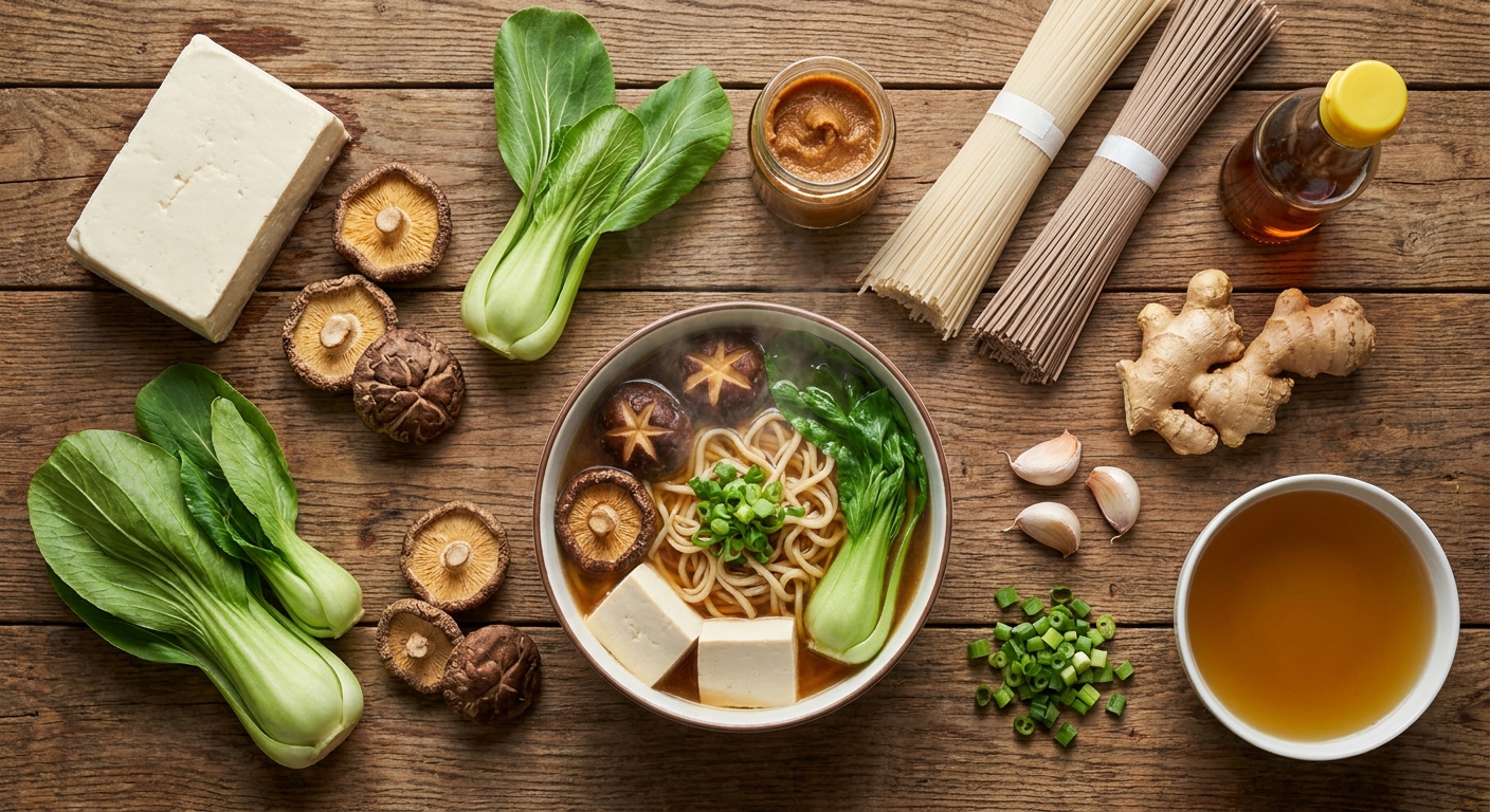 Ночной мисо-рамен с нежным тофу 🌙🍜