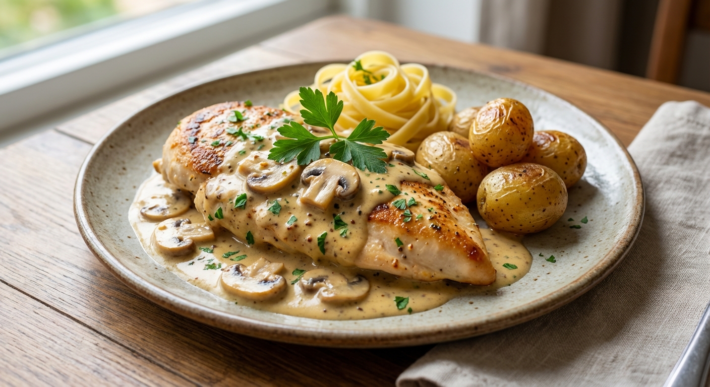 Курица в сливочно‑горчичном соусе с шампиньонами 🍽️ — фото 3