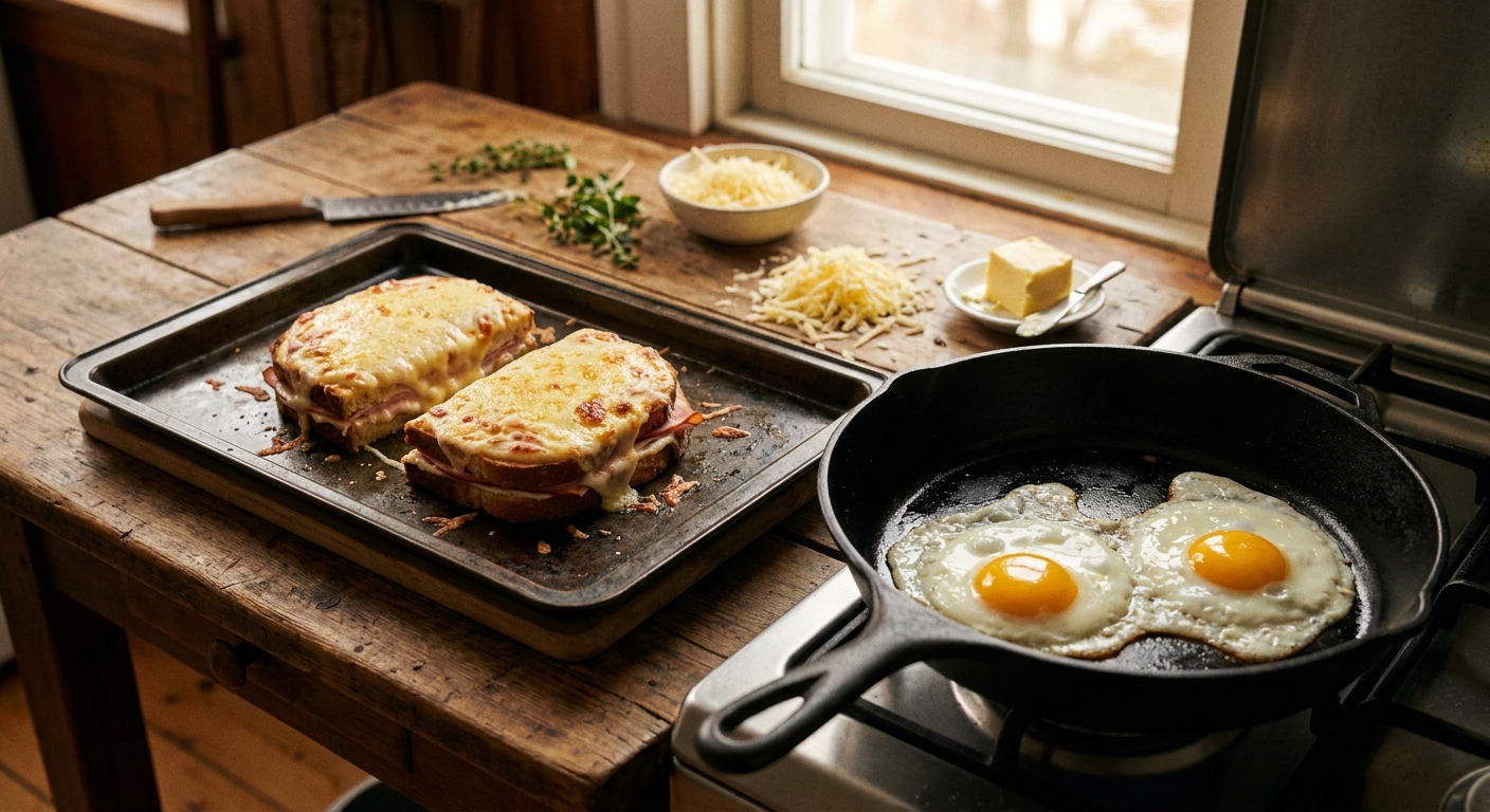 Крок‑Мадам — тёплый французский сэндвич с яйцом 🥐🍳 — фото 2
