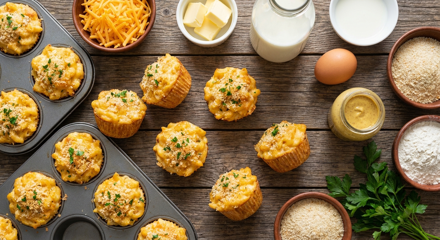 Запечённые мак‑н‑чиз маффины 🧀