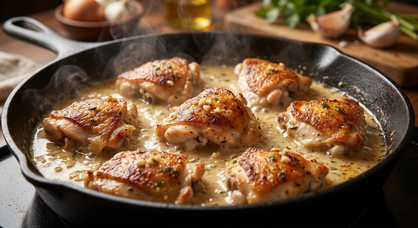 Чкмерули — чесночная курица в сливочно‑молочном соусе 🍗🧄 — фото 2