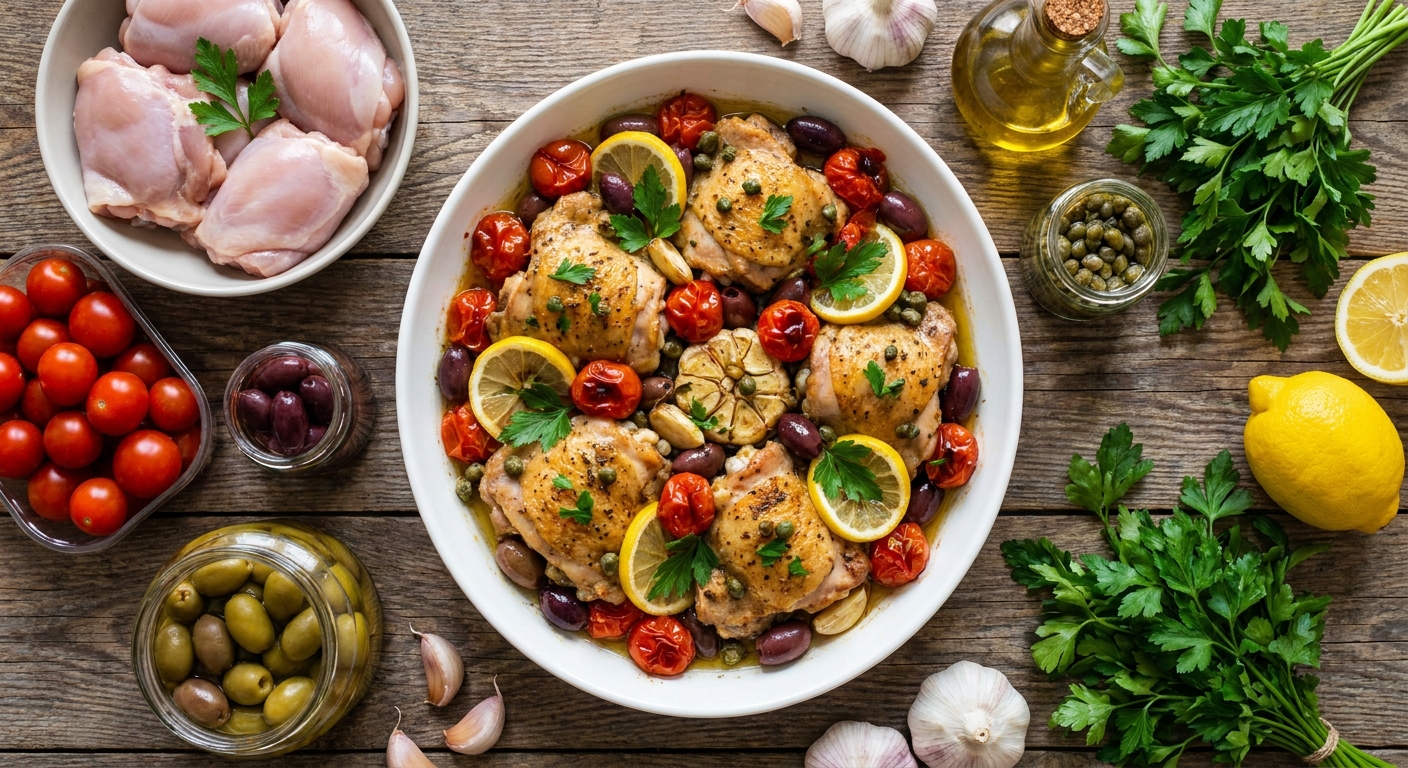 Курица по‑средиземноморски 🍅🫒