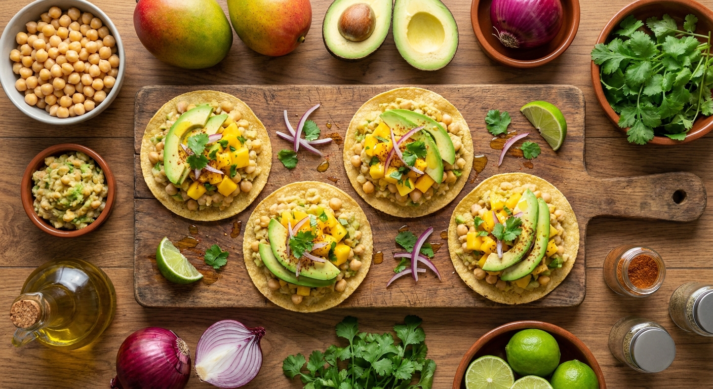Манго‑авокадо тостадиты 🌮🥭