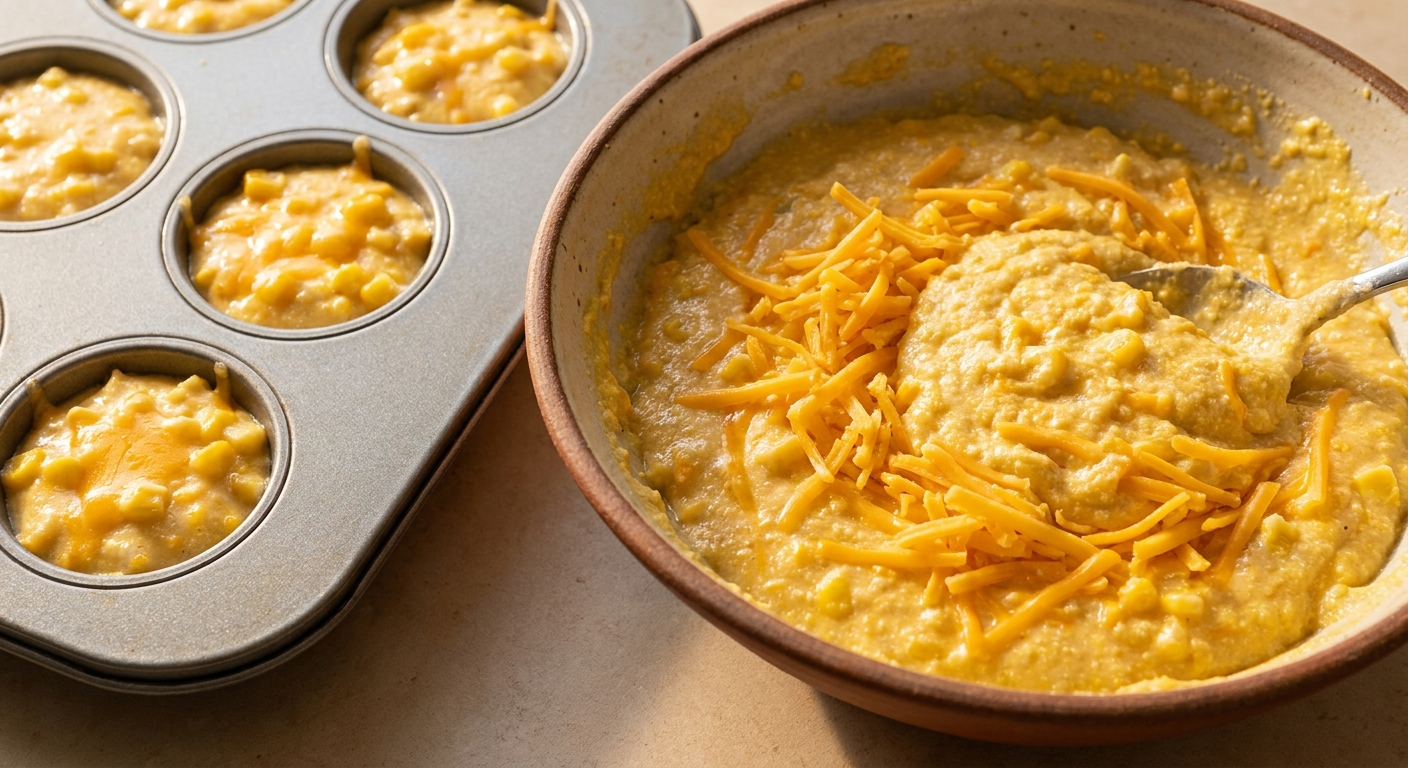 Сливочные кукурузные маффины с чеддером 🌽🧀 — фото 2
