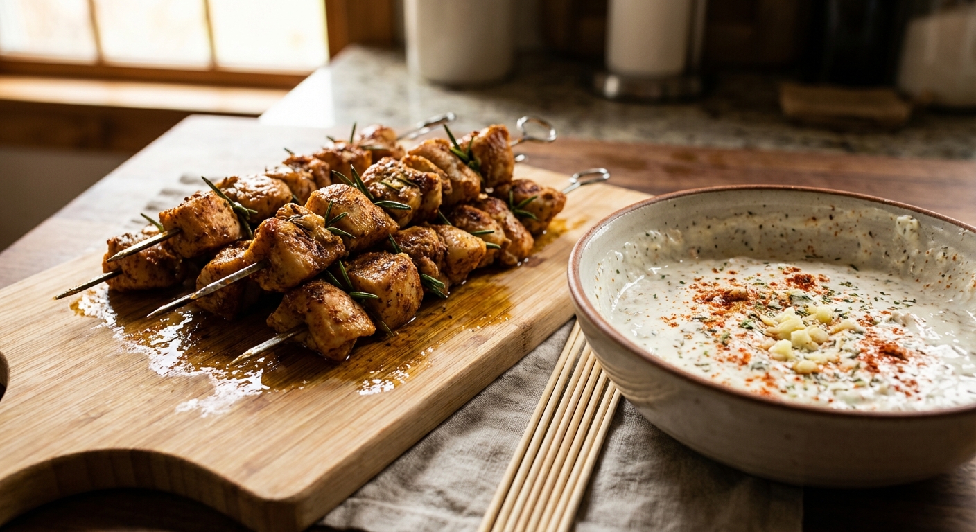 Запечённые куриные кебабы с гранатовой сальсой 🍗🌿 — фото 2