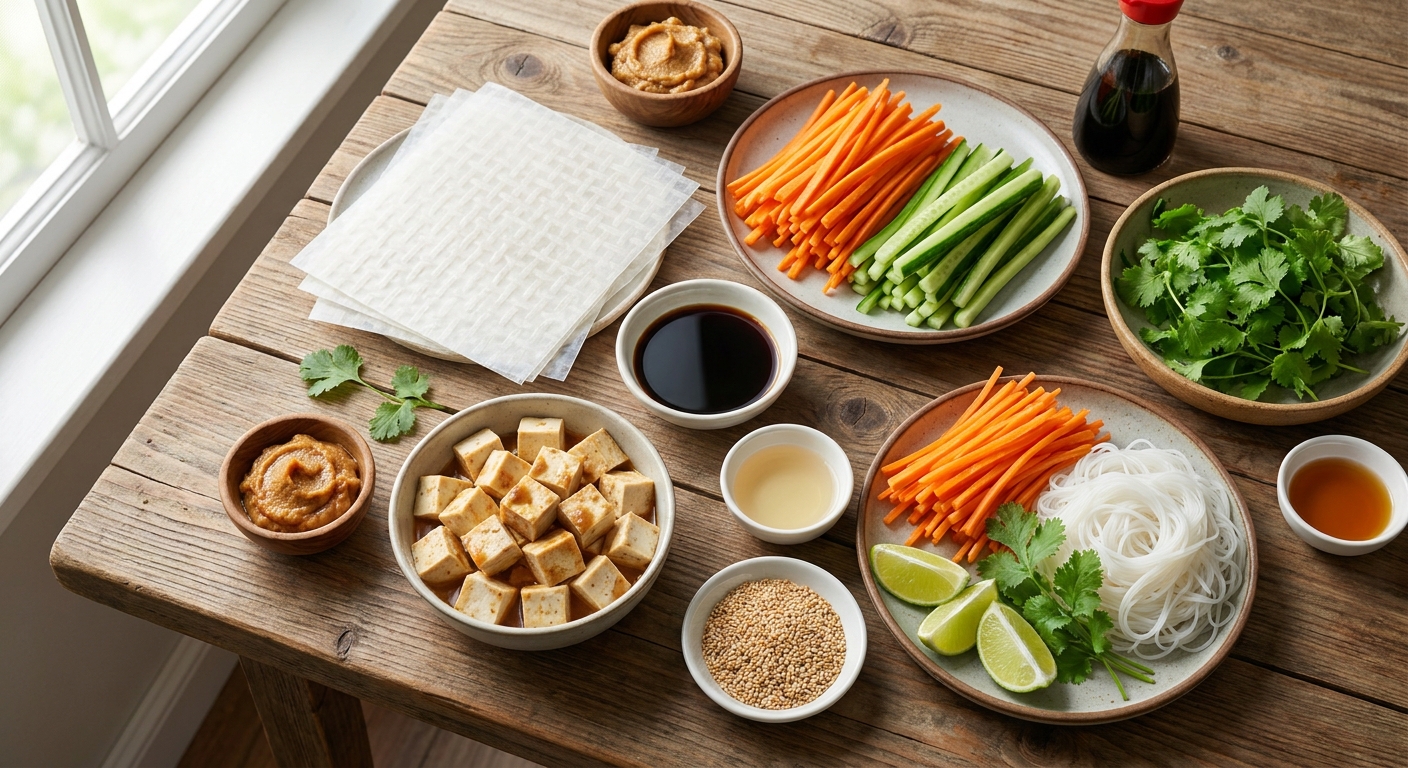 Тёплые азиатские роллы с мисо-тофу 🥢🌿