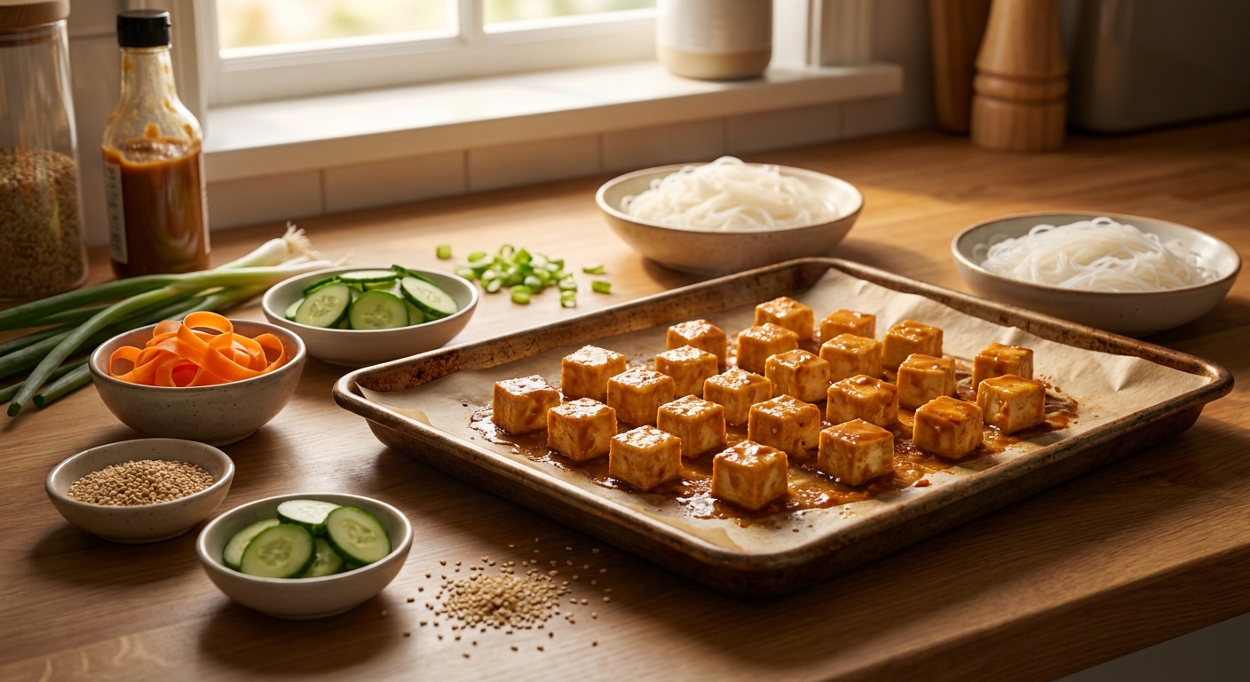 Тёплые азиатские роллы с мисо-тофу 🥢🌿 — фото 2