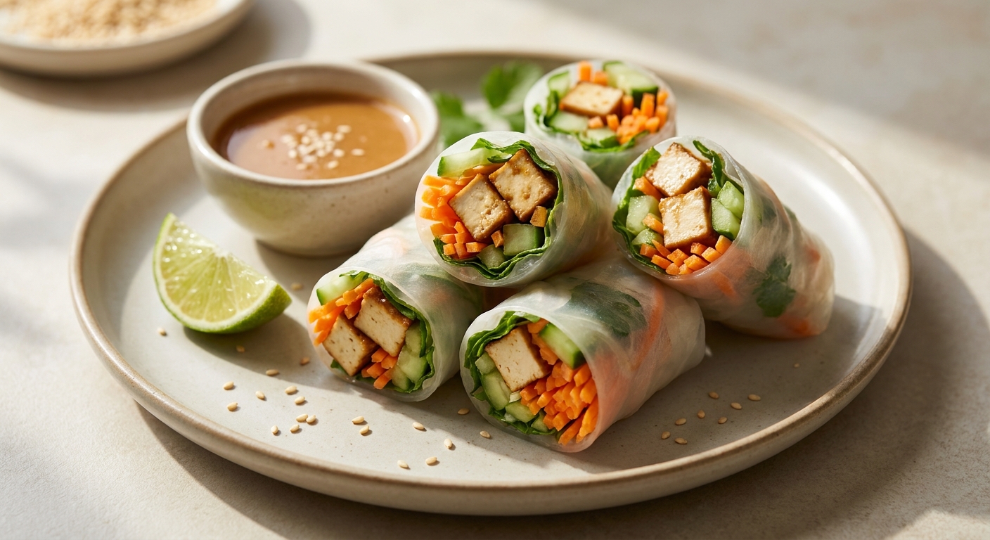 Тёплые азиатские роллы с мисо-тофу 🥢🌿 — фото 3