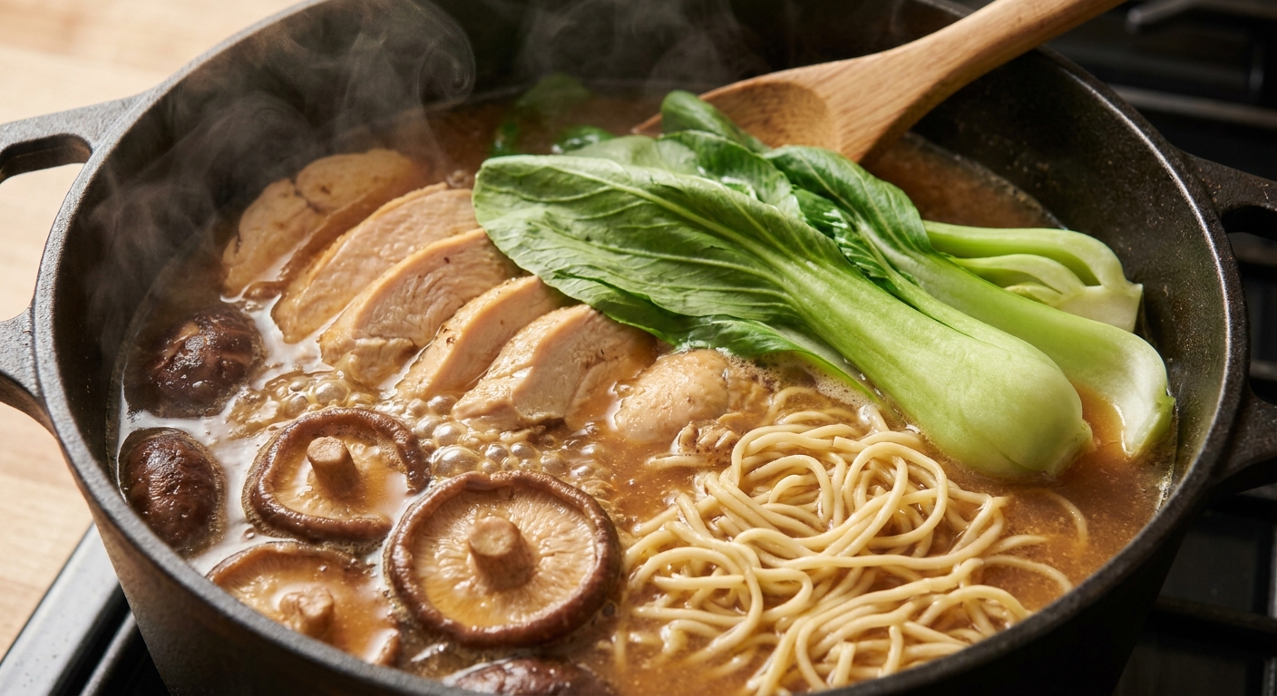 Мисо-рамен с курицей и шиитаке 🍜 — фото 2