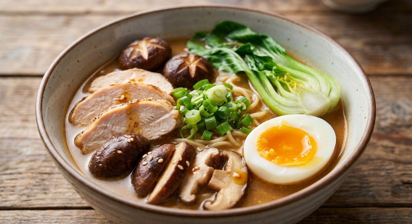 Мисо-рамен с курицей и шиитаке 🍜 — фото 3