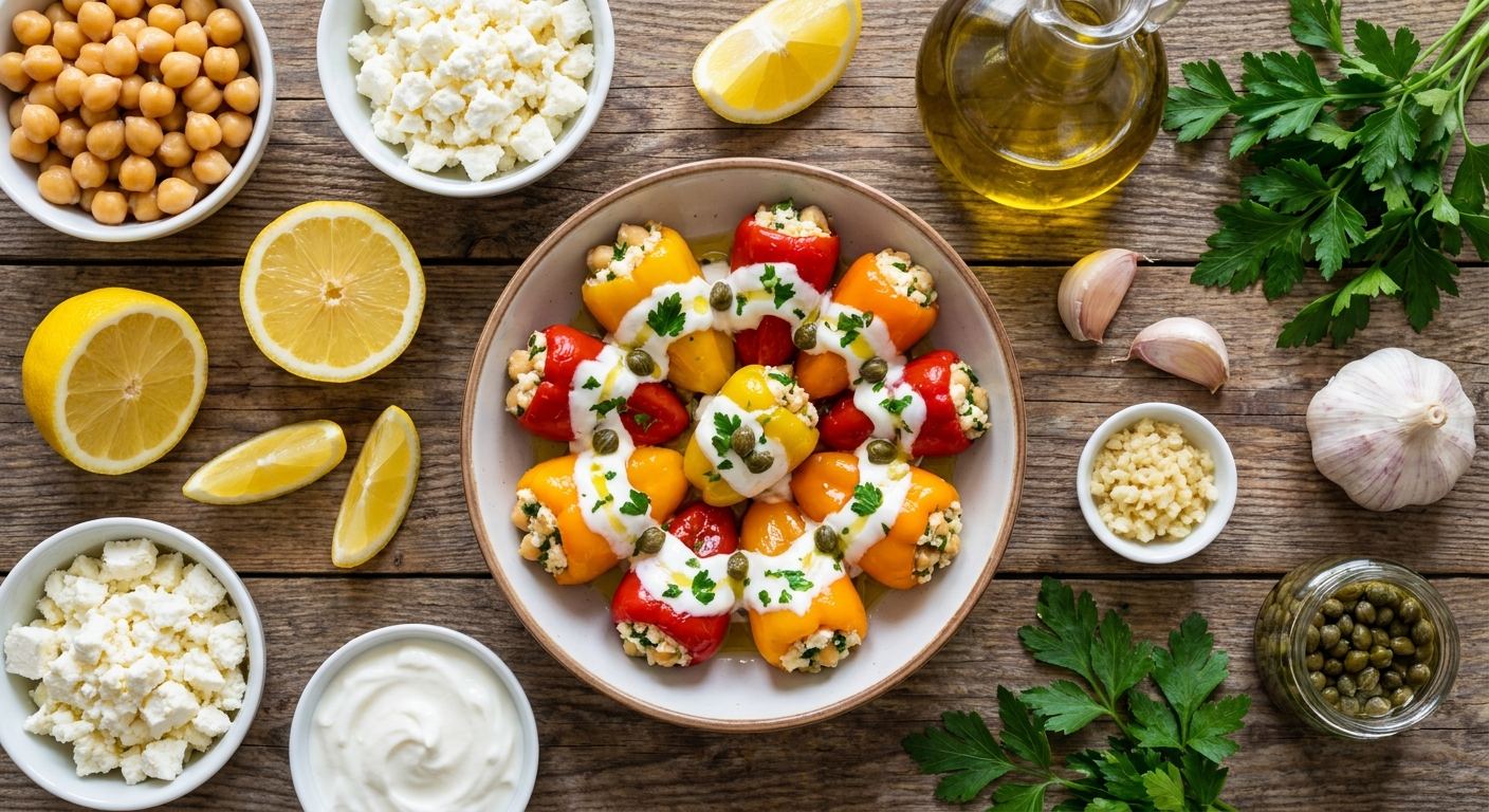 Мини‑перчики с нутом и фетой 🌶️🧀